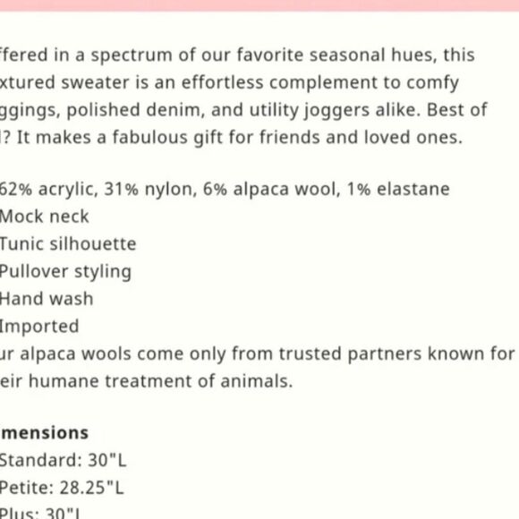 Anthropologie Bia Mock Neck Tunic Ivory Sweater Size Small Celeb Style - Picture 14 of 14